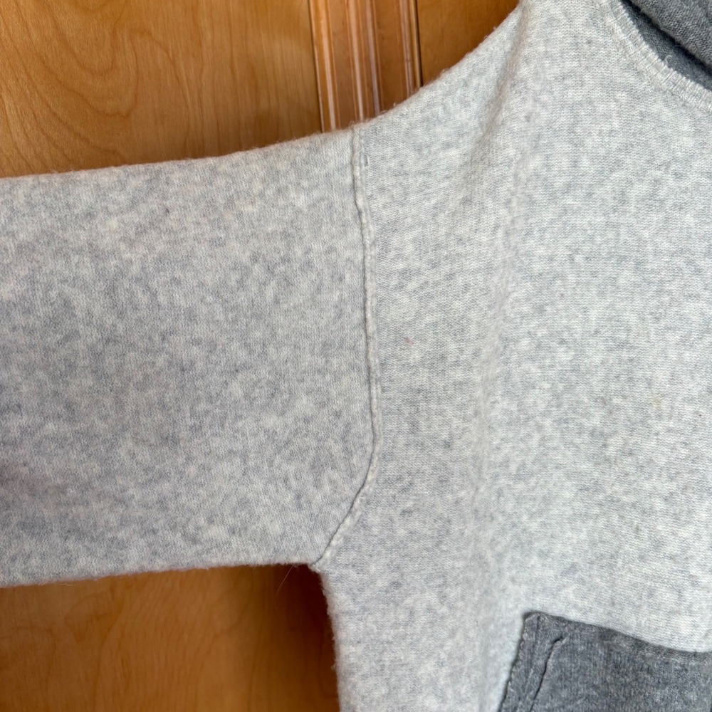 Free People Hoodie Women Large Grey Tan Colorblock Wool Blend Knit Sweater - Picture 6 of 13